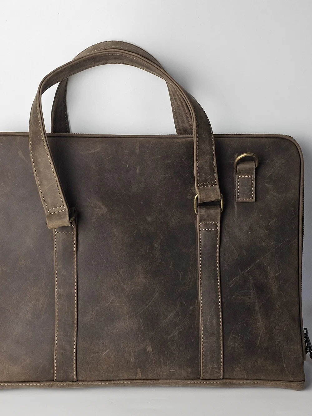 Full Grain Leather Laptop Briefcase Messenger Bag Handmade Rustic Brown